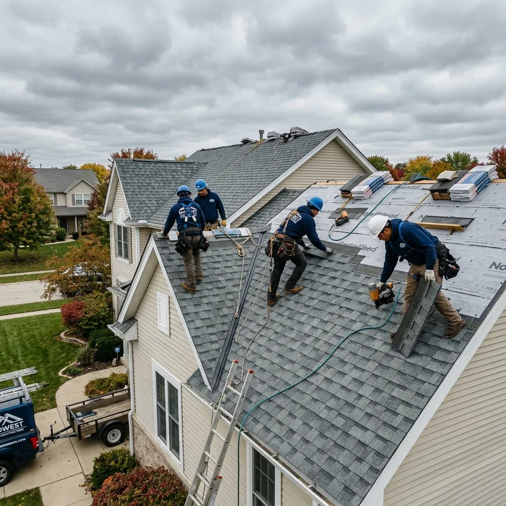 HOF Roofing crew performing high-quality residential roof installation